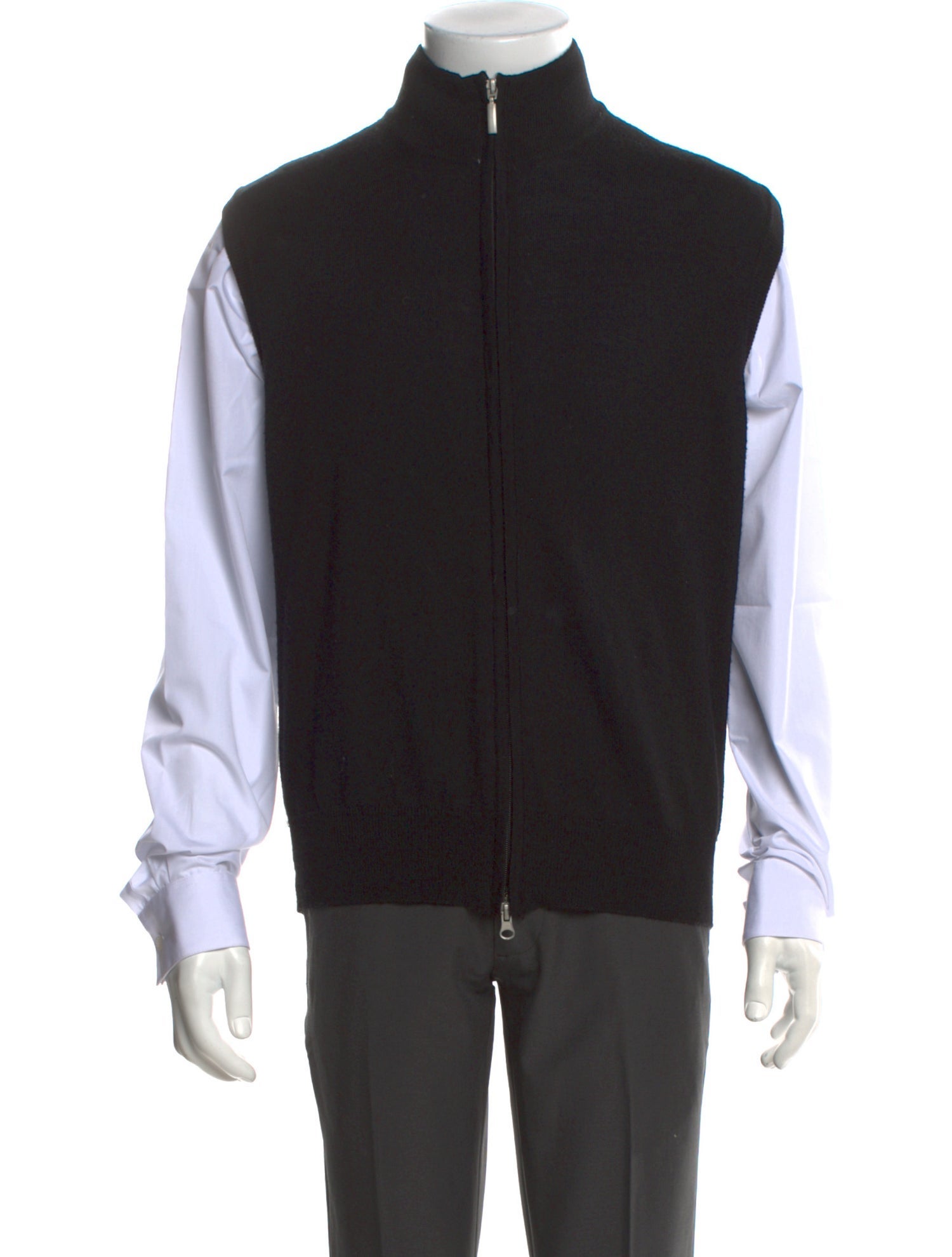 Neiman Marcus Mock Neck Sleeveless Sweater Vest