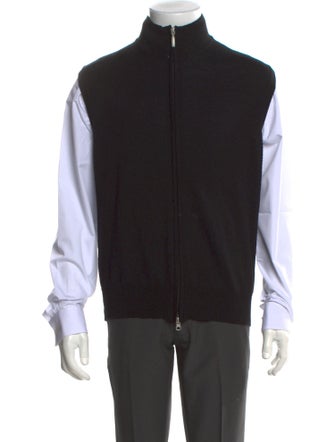 Neiman Marcus Mock Neck Sleeveless Sweater Vest