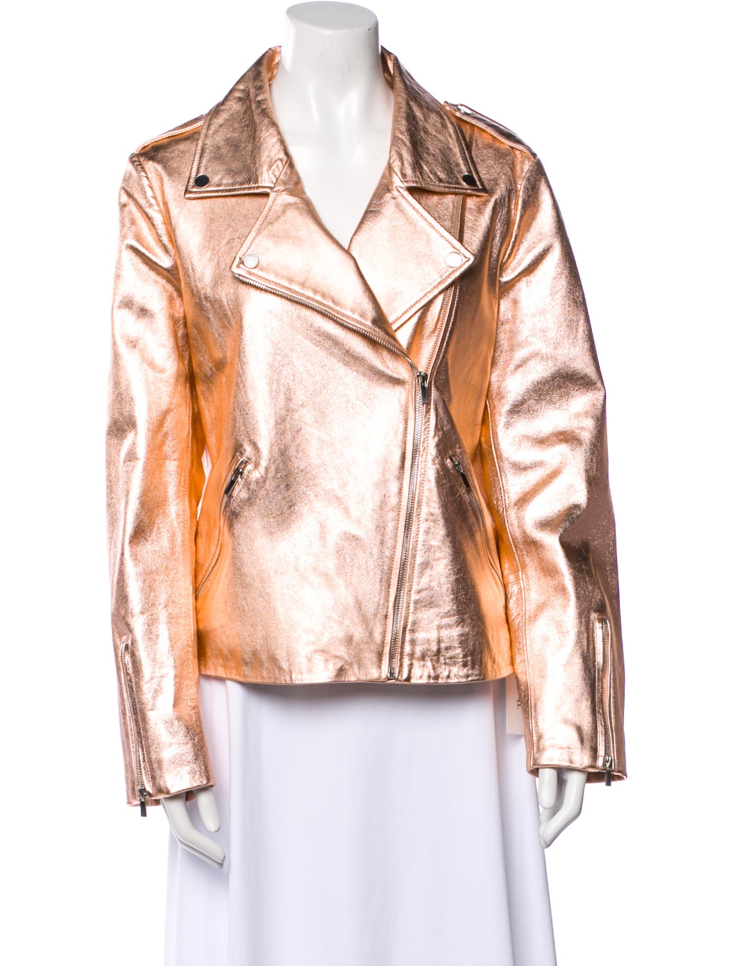 Neiman Marcus Leather Tweed Pattern Biker Jacket