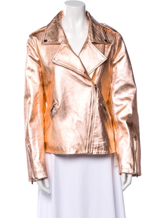 Neiman Marcus Leather Tweed Pattern Biker Jacket