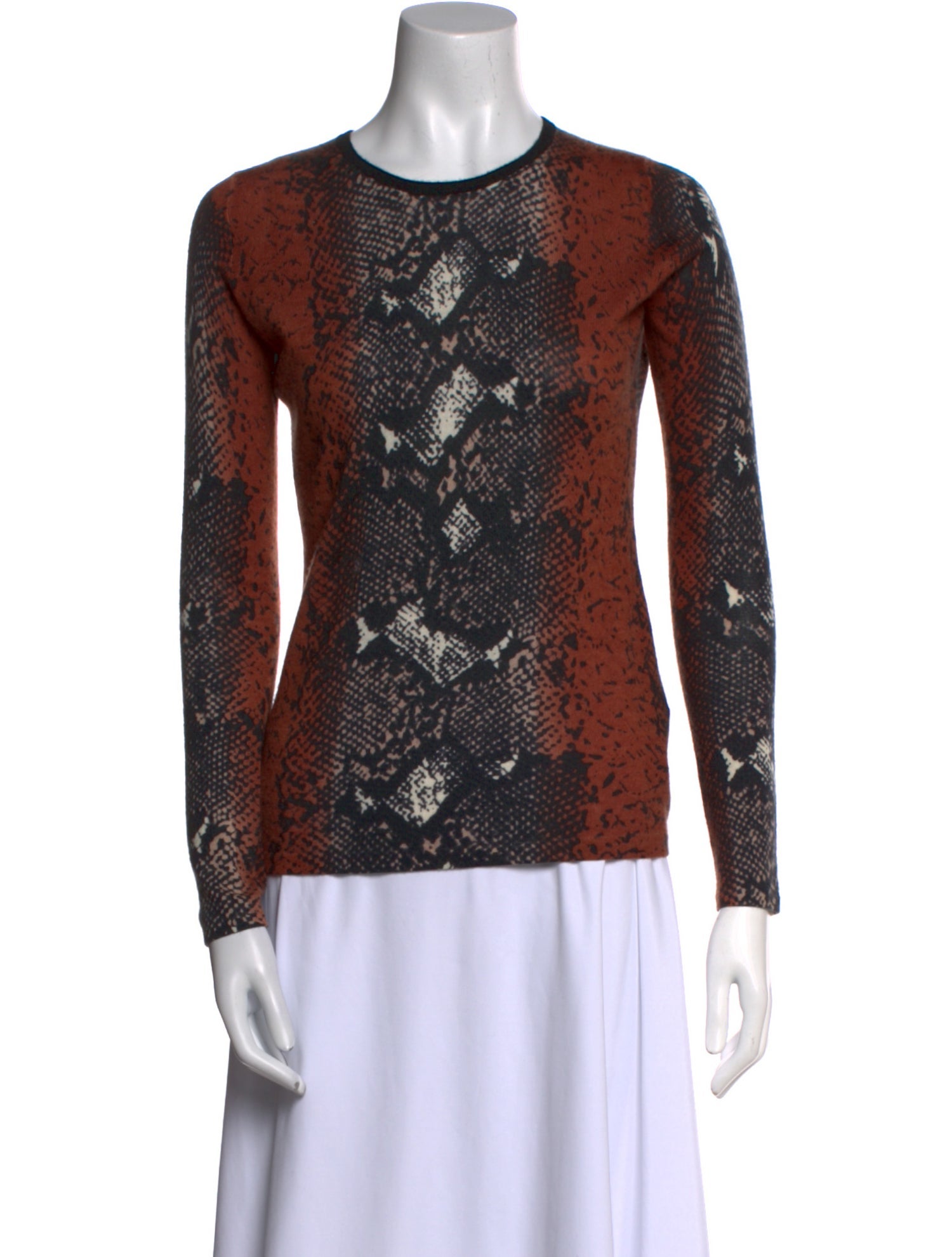 Neiman Marcus Cashmere Animal Print Sweater