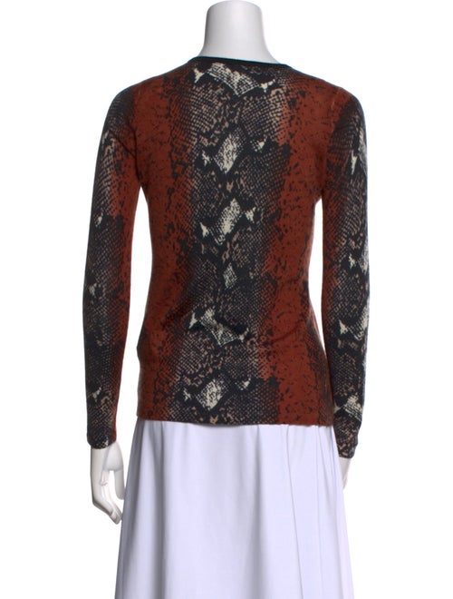 Neiman Marcus Cashmere Animal Print Sweater