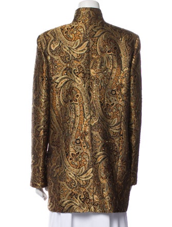 Neiman Marcus Silk Animal Print Faux Fur Coat