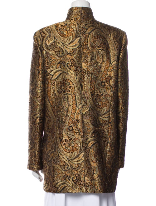 Neiman Marcus Silk Animal Print Faux Fur Coat