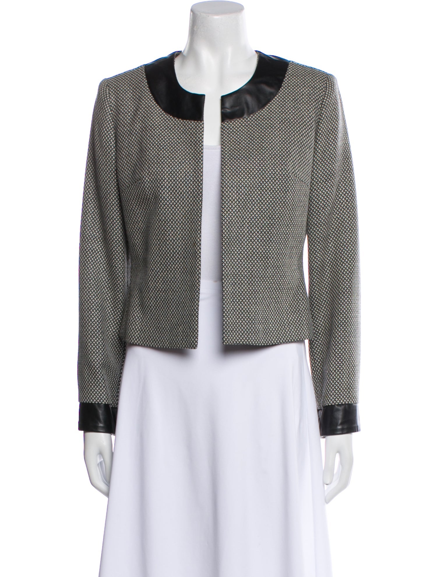 Neiman Marcus Wool Tweed Pattern Evening Jacket