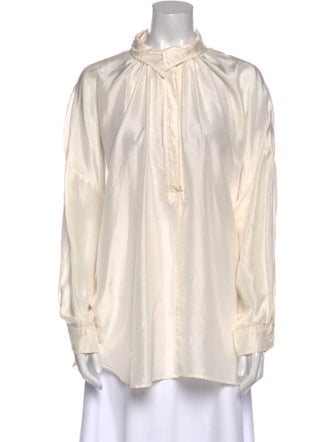 Neiman Marcus Silk Mock Neck Tunic