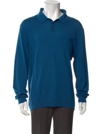 Neiman Marcus Cashmere Crew Neck Polo Sweater