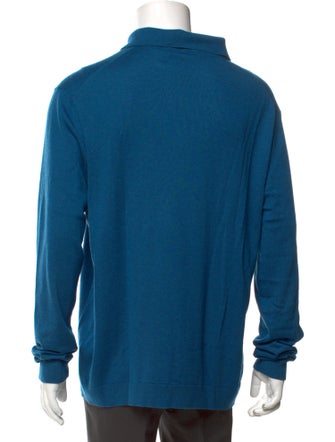 Neiman Marcus Cashmere Crew Neck Polo Sweater