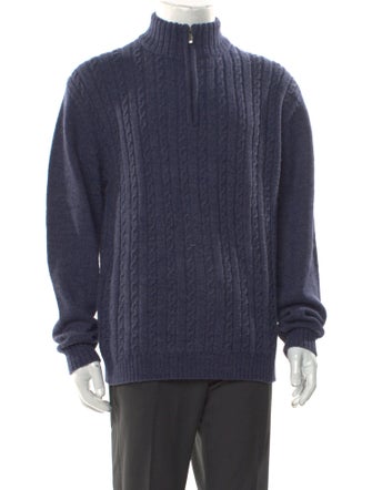 Neiman Marcus Turtleneck Long Sleeve Polo Sweater