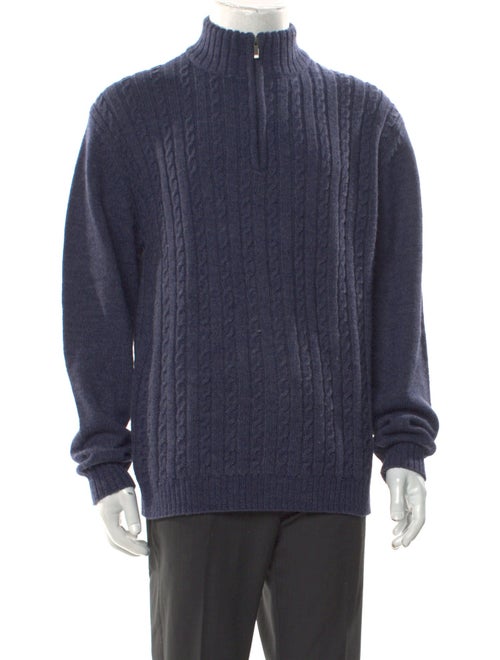 Neiman Marcus Turtleneck Long Sleeve Polo Sweater