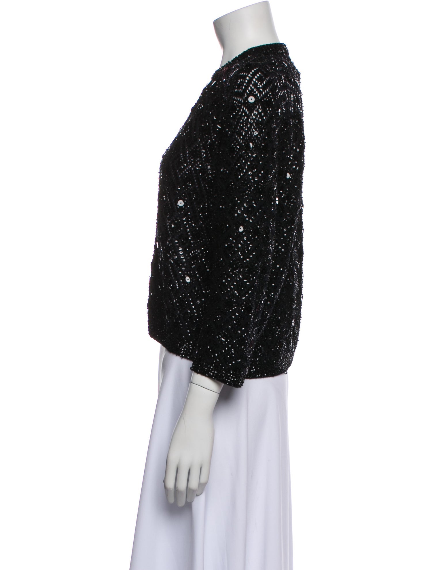 Neiman Marcus Wool Printed Bolero