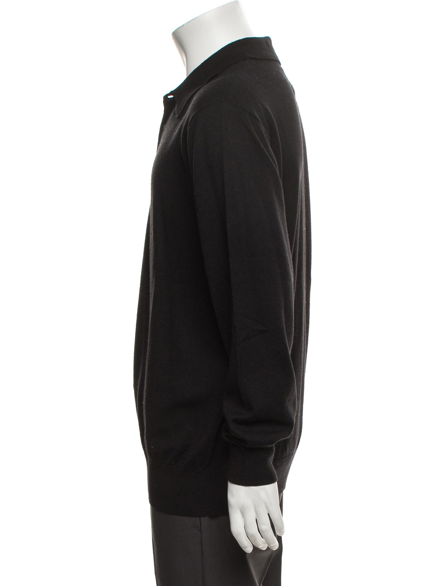 Neiman Marcus Merino Wool Collar Polo Sweater