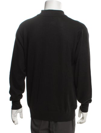 Neiman Marcus Merino Wool Collar Polo Sweater