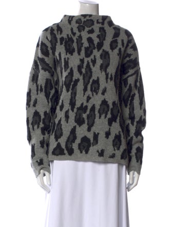 Neiman Marcus Cashmere Animal Print Sweater