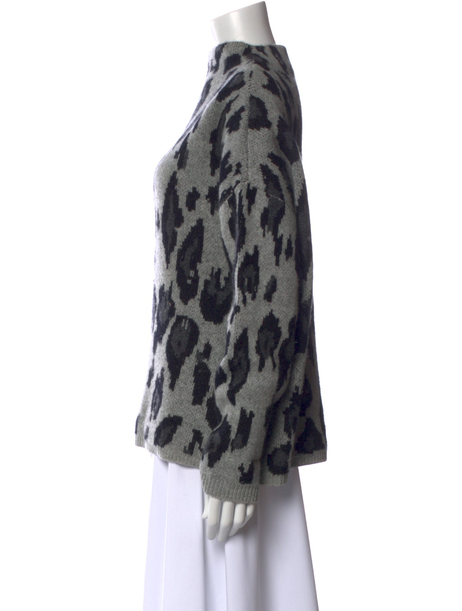 Neiman Marcus Cashmere Animal Print Sweater