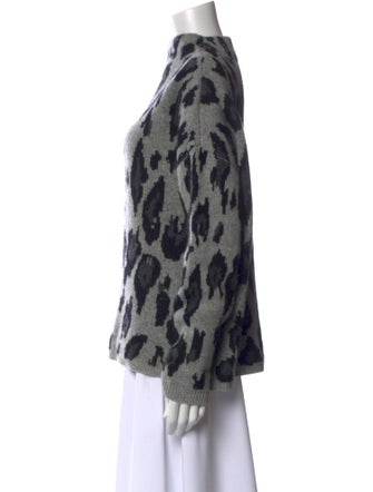 Neiman Marcus Cashmere Animal Print Sweater
