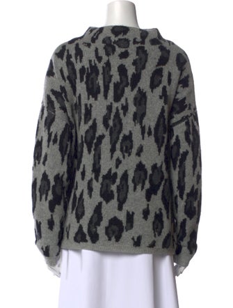 Neiman Marcus Cashmere Animal Print Sweater