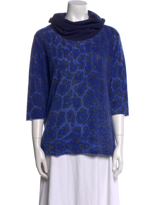 Neiman Marcus Cashmere Printed Sweater