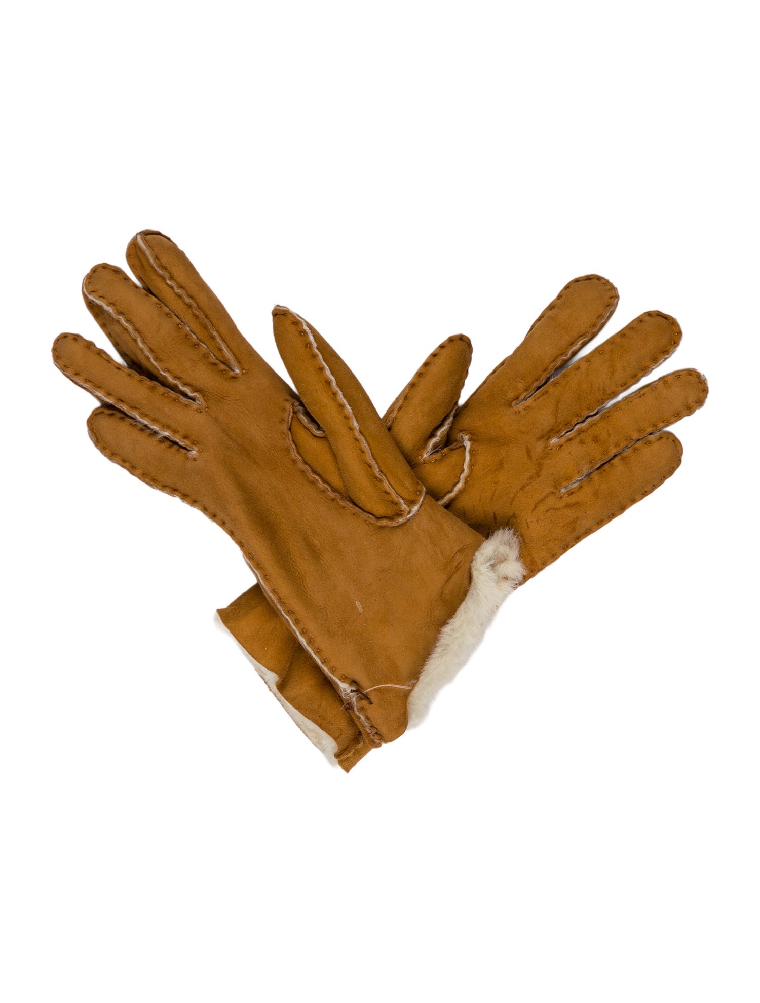 Neiman Marcus Neutral Suede Gloves