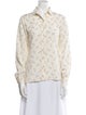 Neiman Marcus Printed Long Sleeve Button-Up Top