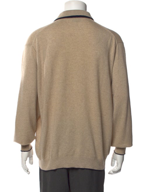 Neiman Marcus Crew Neck Long Sleeve Polo Sweater