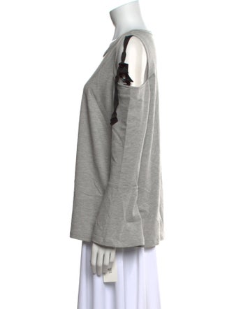 Neiman Marcus Scoop Neck Long Sleeve Sweatshirt