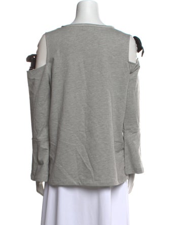 Neiman Marcus Scoop Neck Long Sleeve Sweatshirt