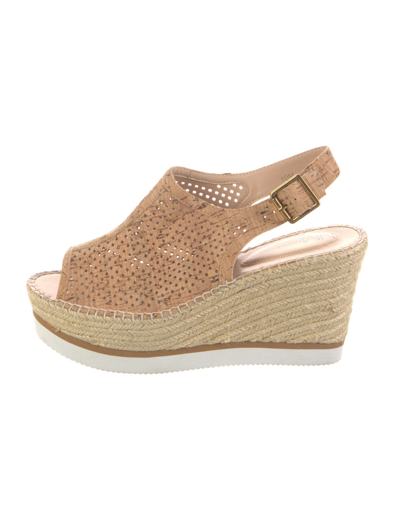 Neiman Marcus Colorblock Pattern Lasercut Accents Espadrilles