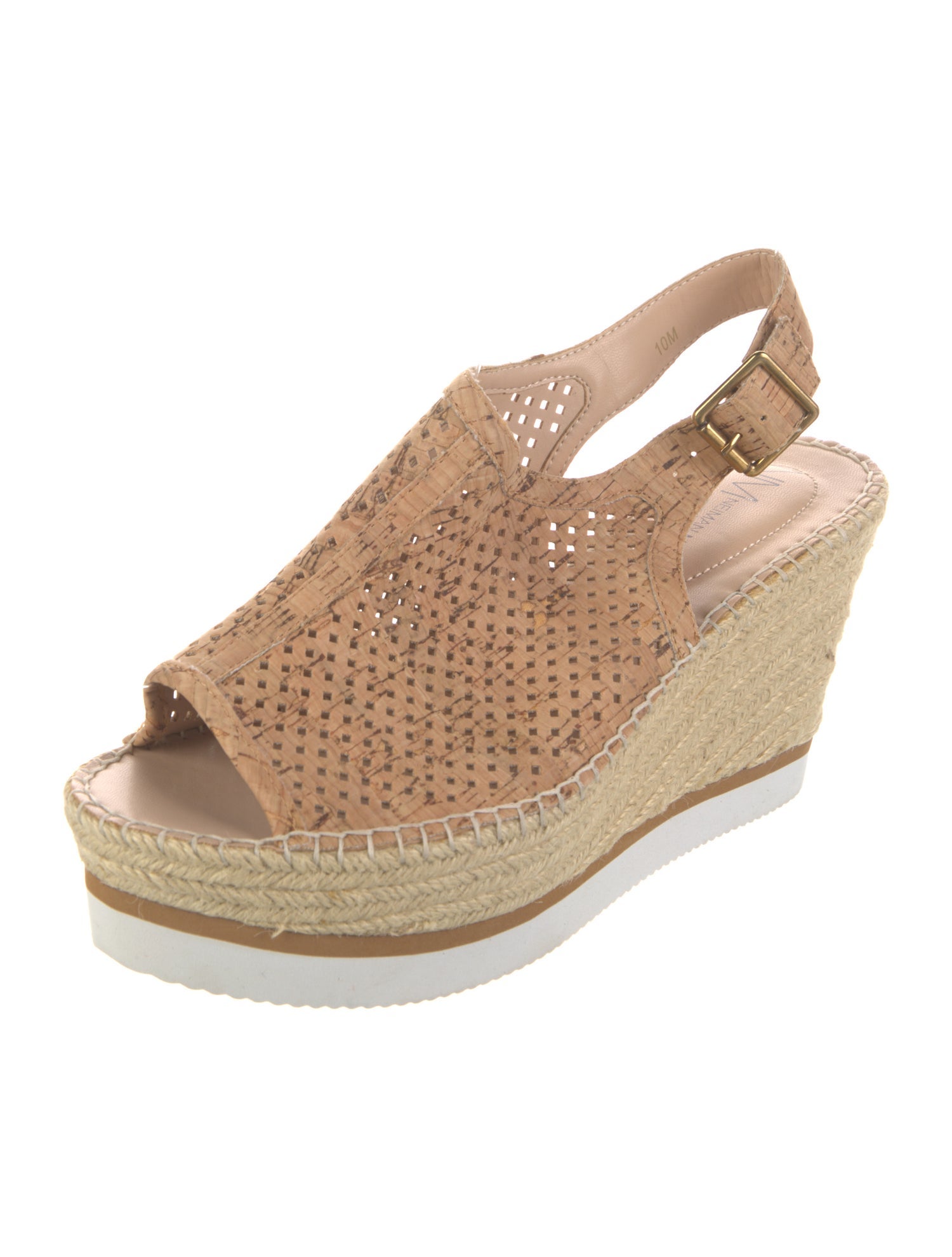 Neiman Marcus Colorblock Pattern Lasercut Accents Espadrilles