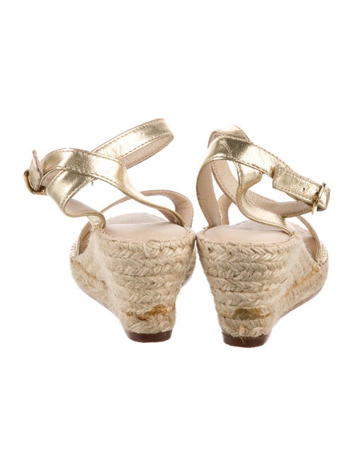 Neiman Marcus Leather Whipstitch Trim Espadrilles