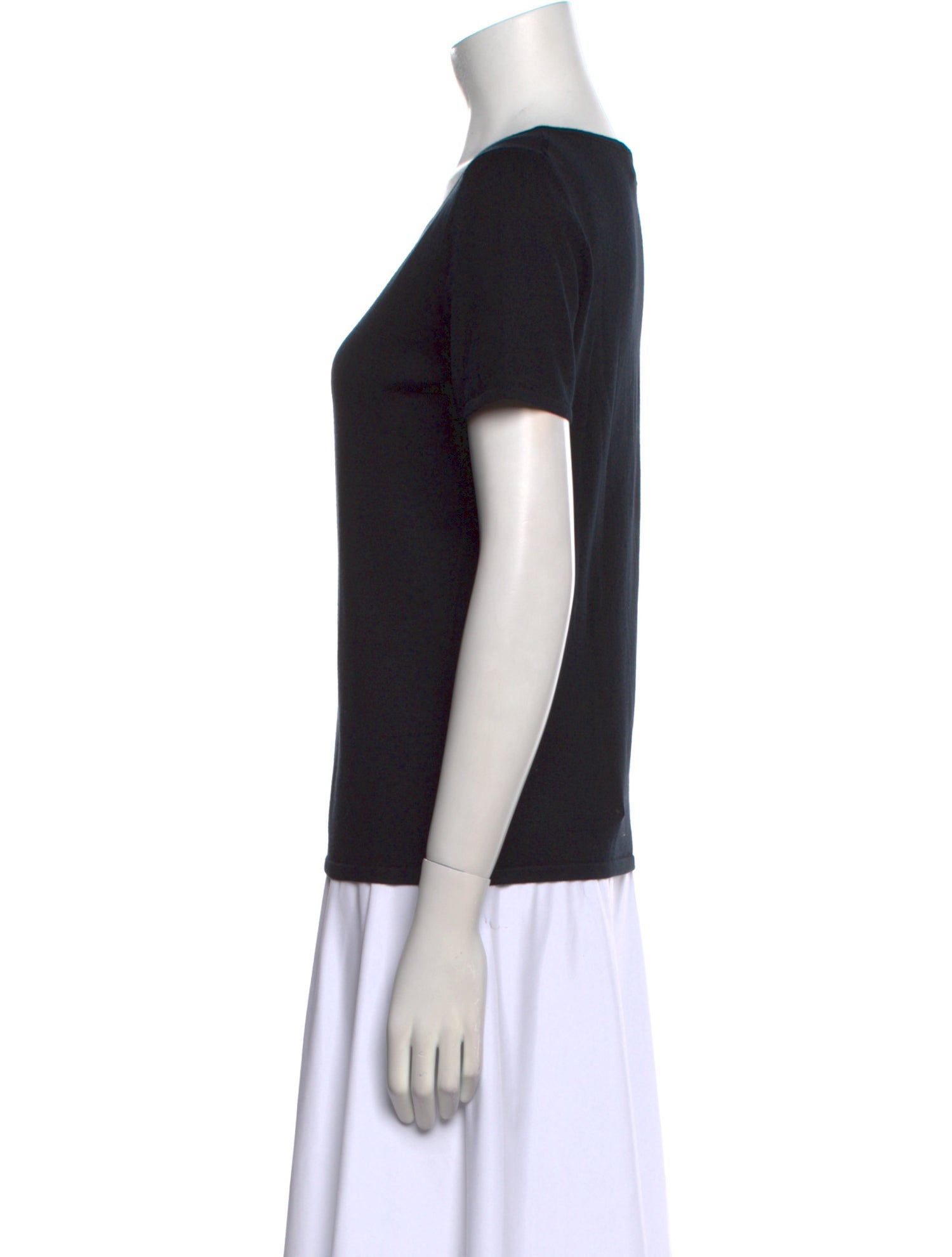 Neiman Marcus Silk V-Neck T-Shirt