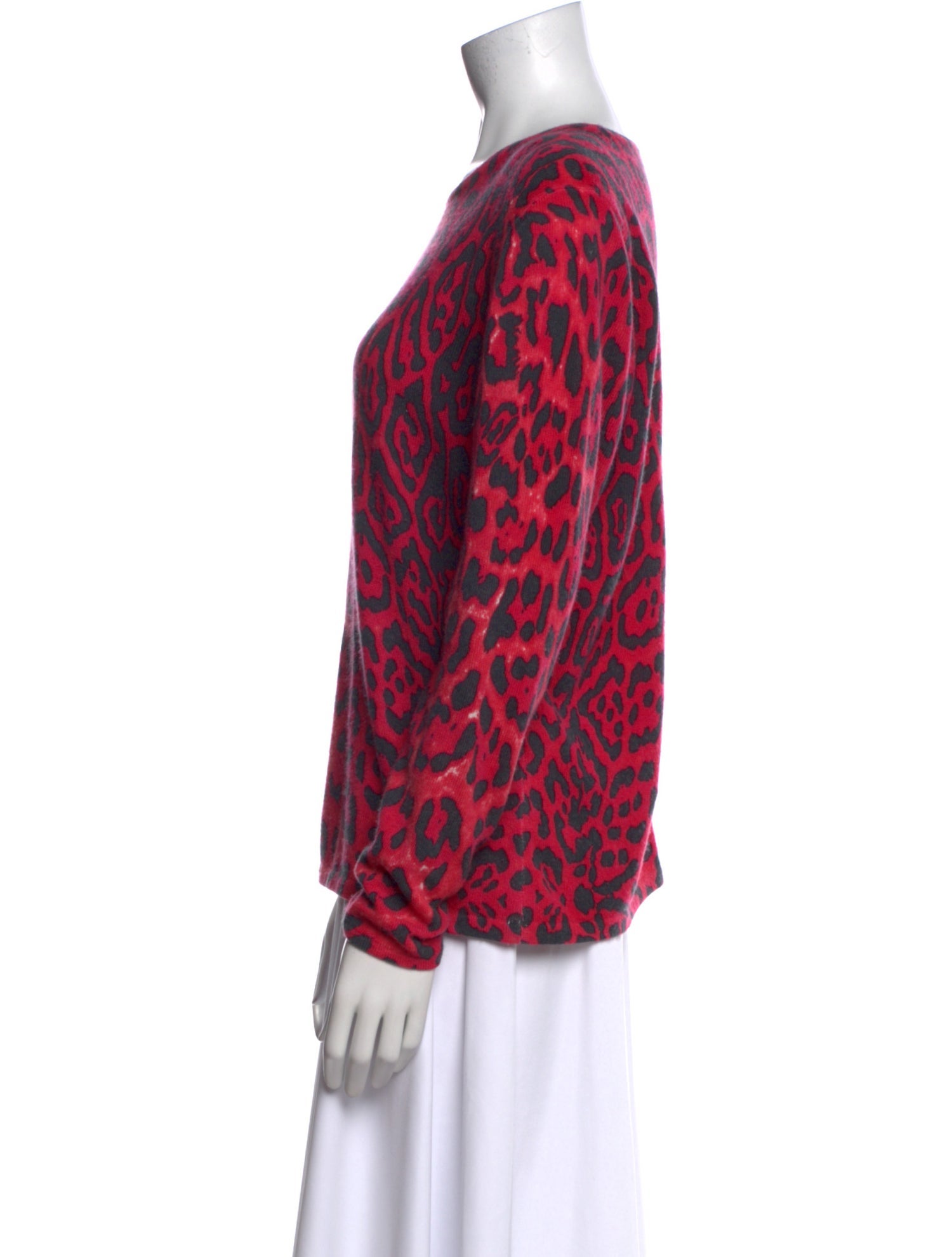 Neiman Marcus Cashmere Animal Print Sweatshirt