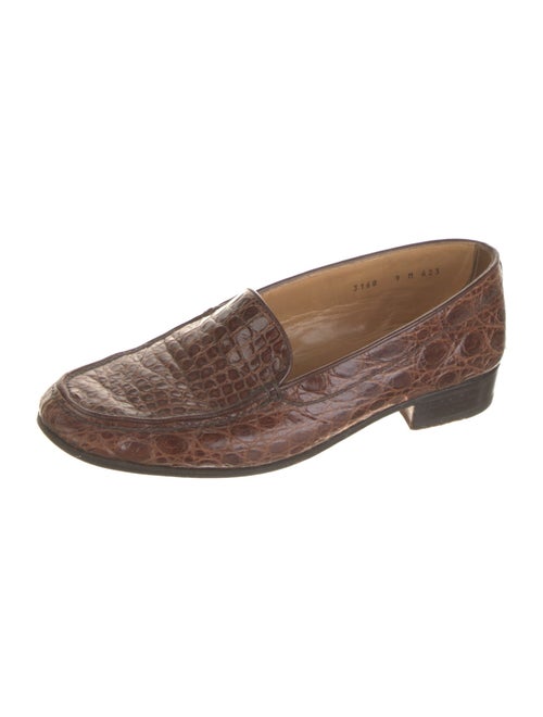Neiman Marcus Embossed Leather Loafers