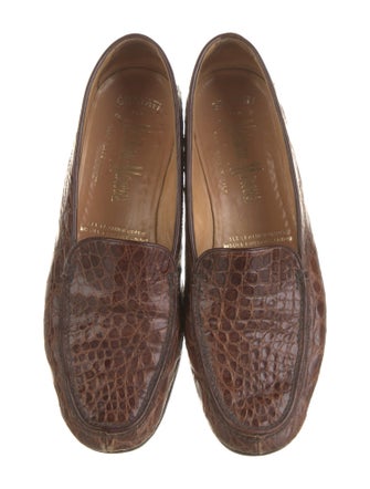 Neiman Marcus Embossed Leather Loafers