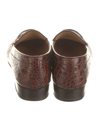 Neiman Marcus Embossed Leather Loafers