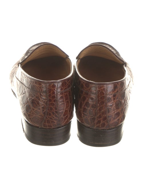 Neiman Marcus Embossed Leather Loafers