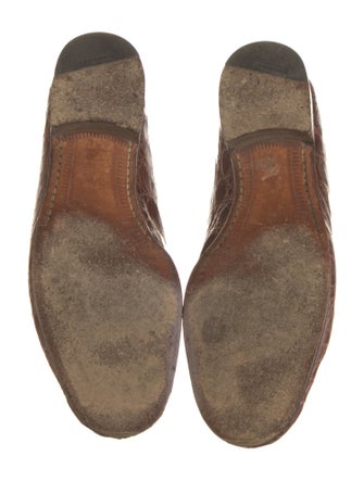 Neiman Marcus Embossed Leather Loafers