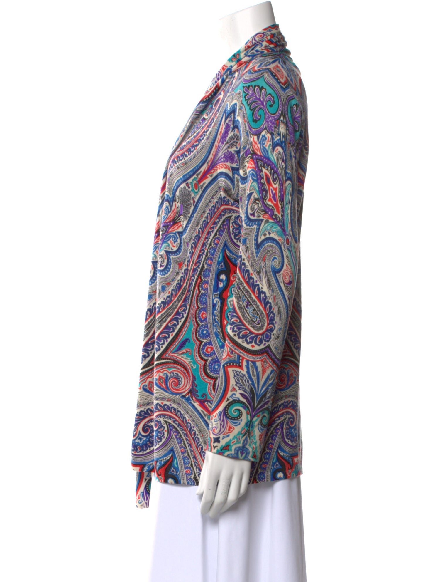 Neiman Marcus Silk Paisley Print Sweater