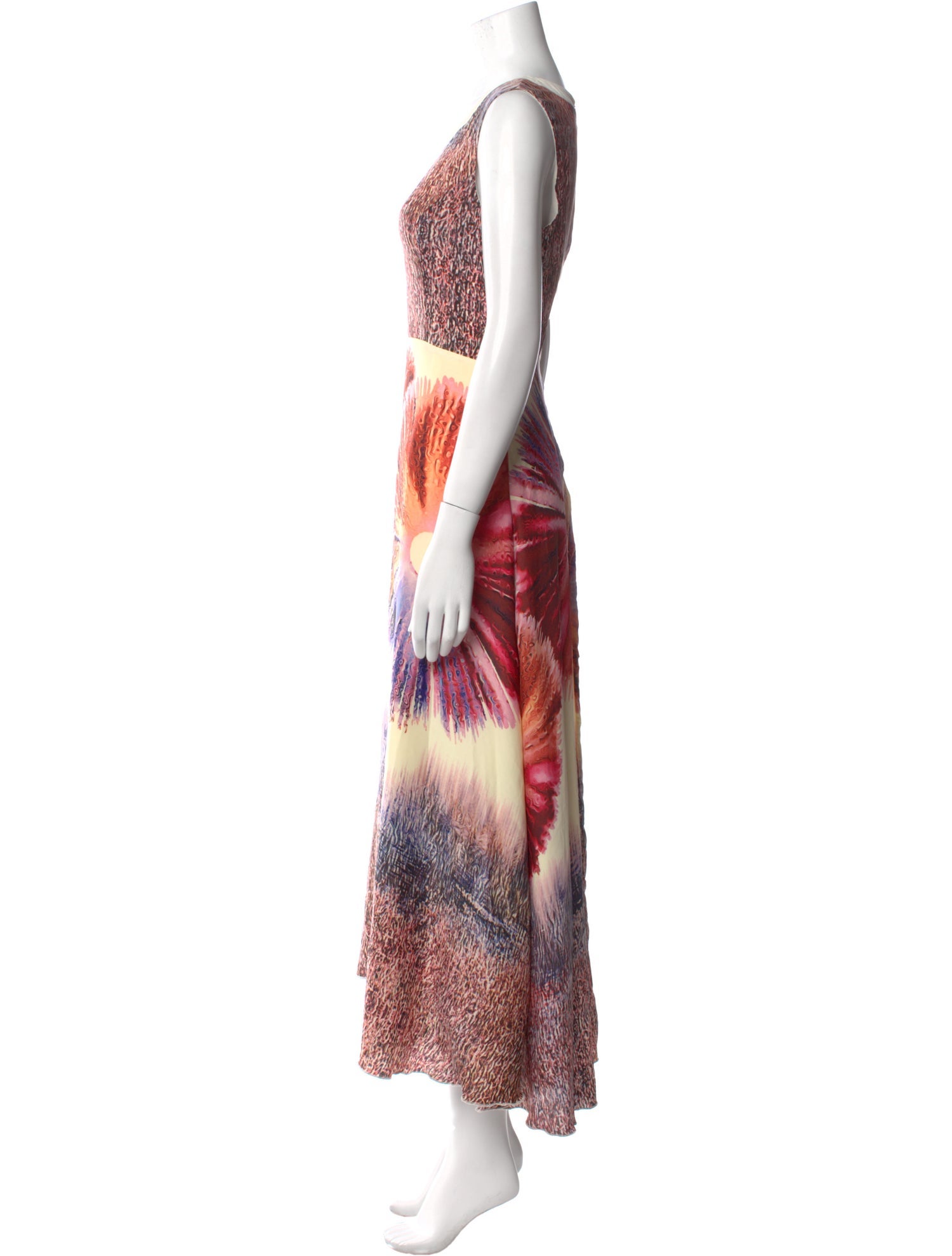 Neiman Marcus Printed Midi Length Dress