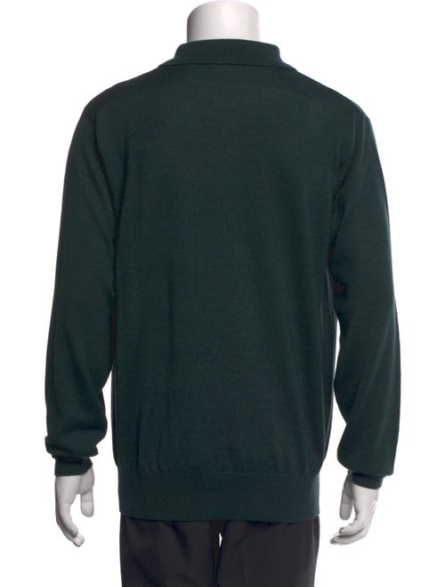 Neiman Marcus Merino Wool Collar Polo Sweater