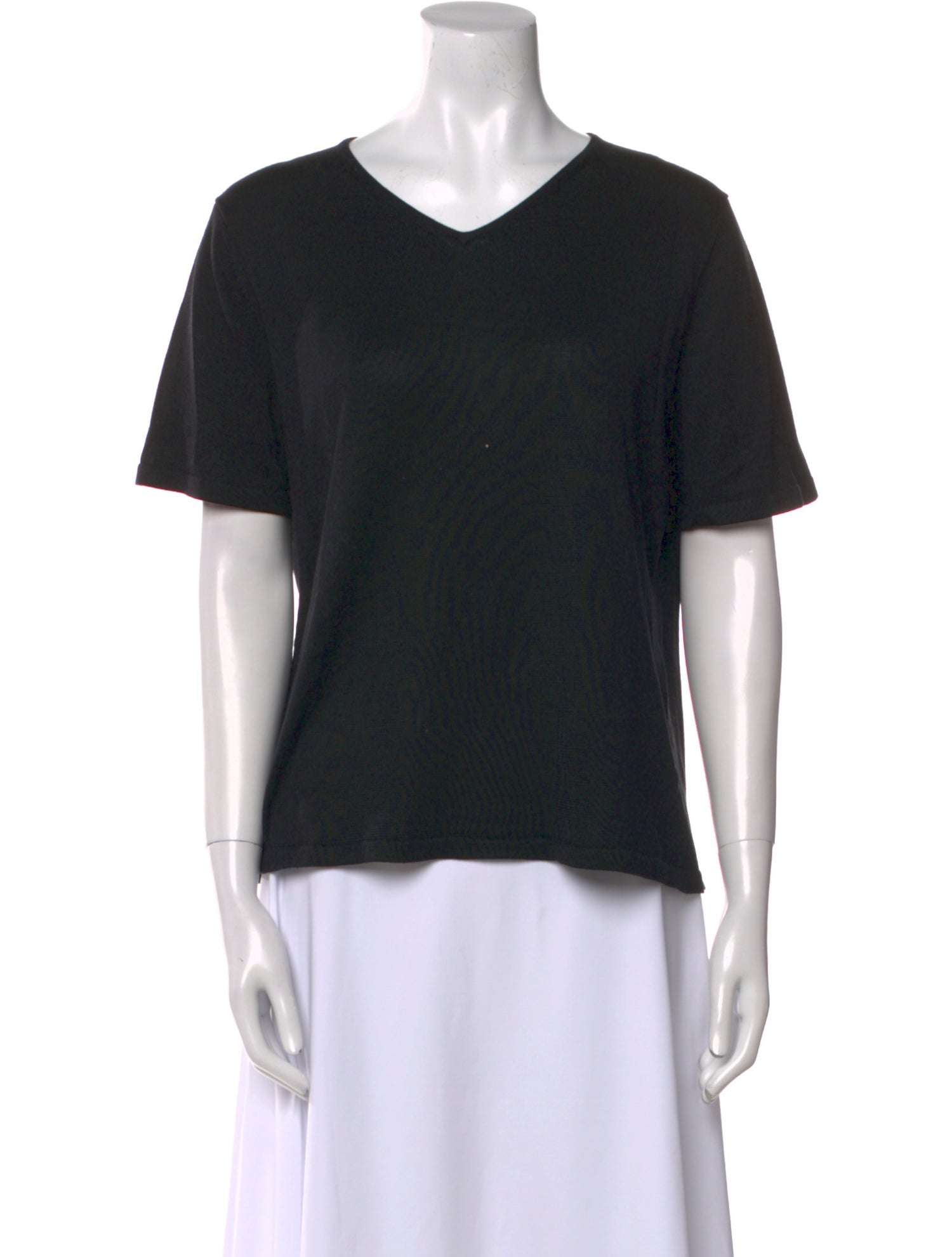 Neiman Marcus Silk V-Neck T-Shirt