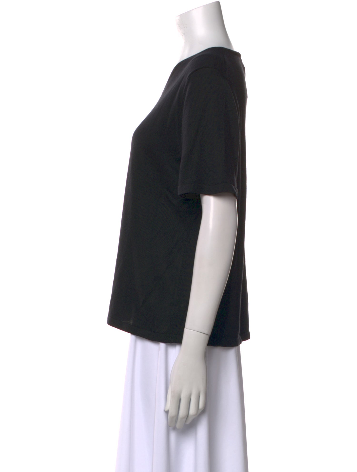 Neiman Marcus Silk V-Neck T-Shirt