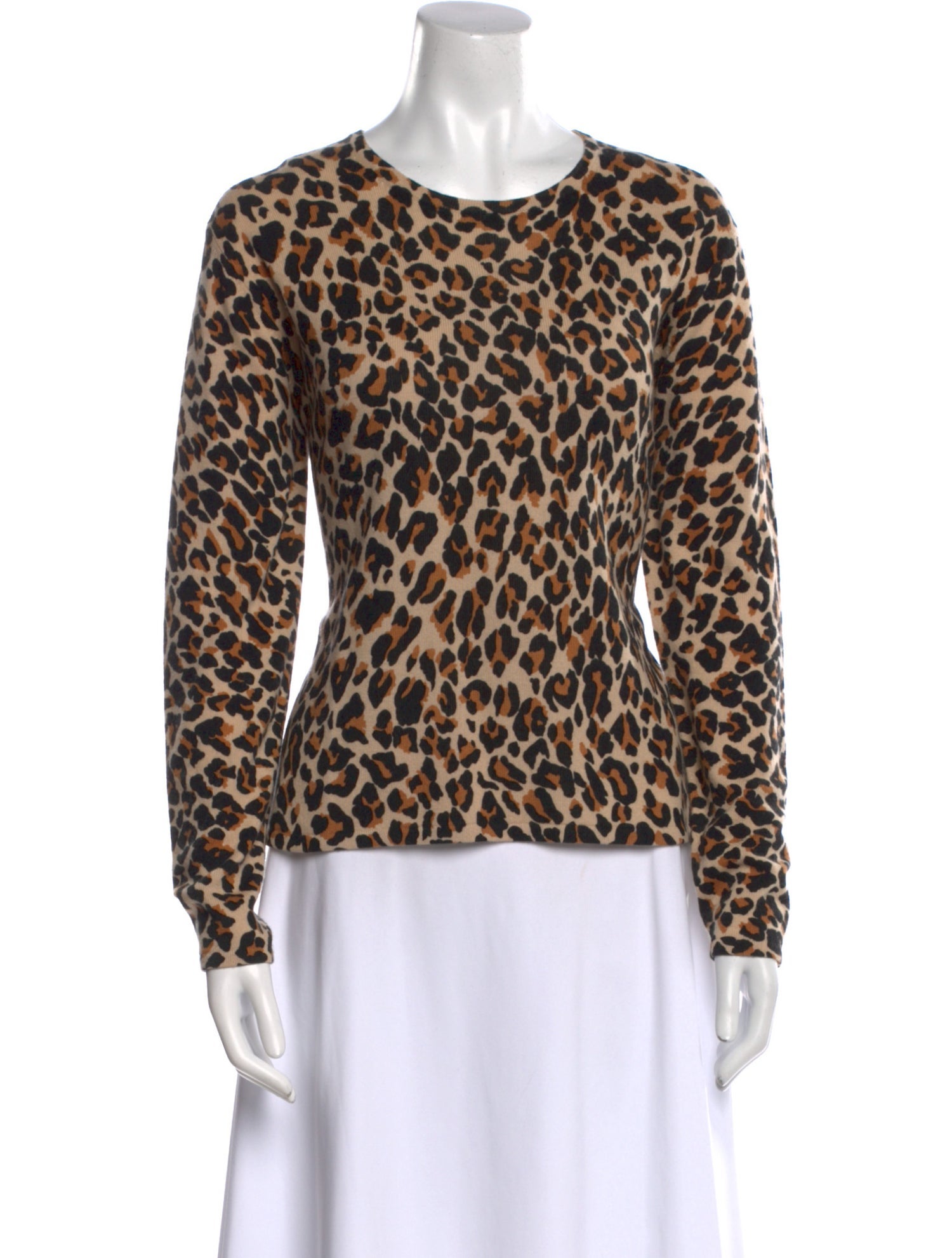 Neiman Marcus Cashmere Animal Print Sweatshirt