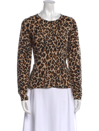 Neiman Marcus Cashmere Animal Print Sweatshirt