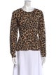 Neiman Marcus Cashmere Animal Print Sweatshirt