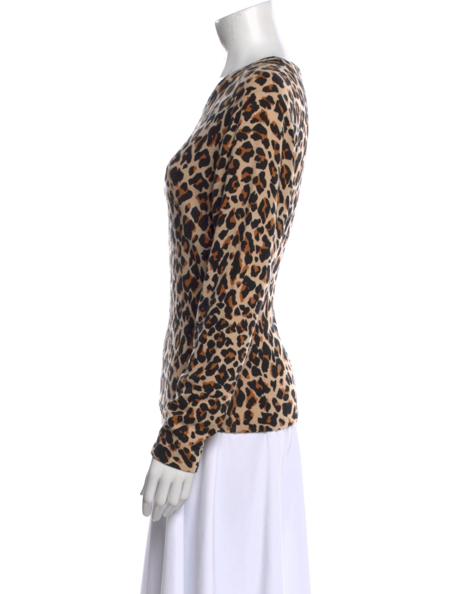 Neiman Marcus Cashmere Animal Print Sweatshirt