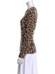 Neiman Marcus Cashmere Animal Print Sweatshirt