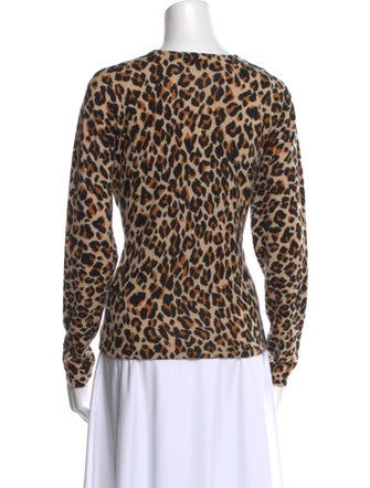Neiman Marcus Cashmere Animal Print Sweatshirt