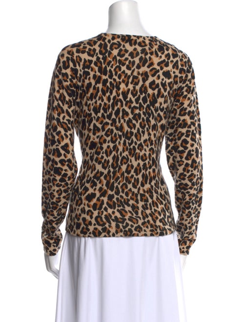 Neiman Marcus Cashmere Animal Print Sweatshirt