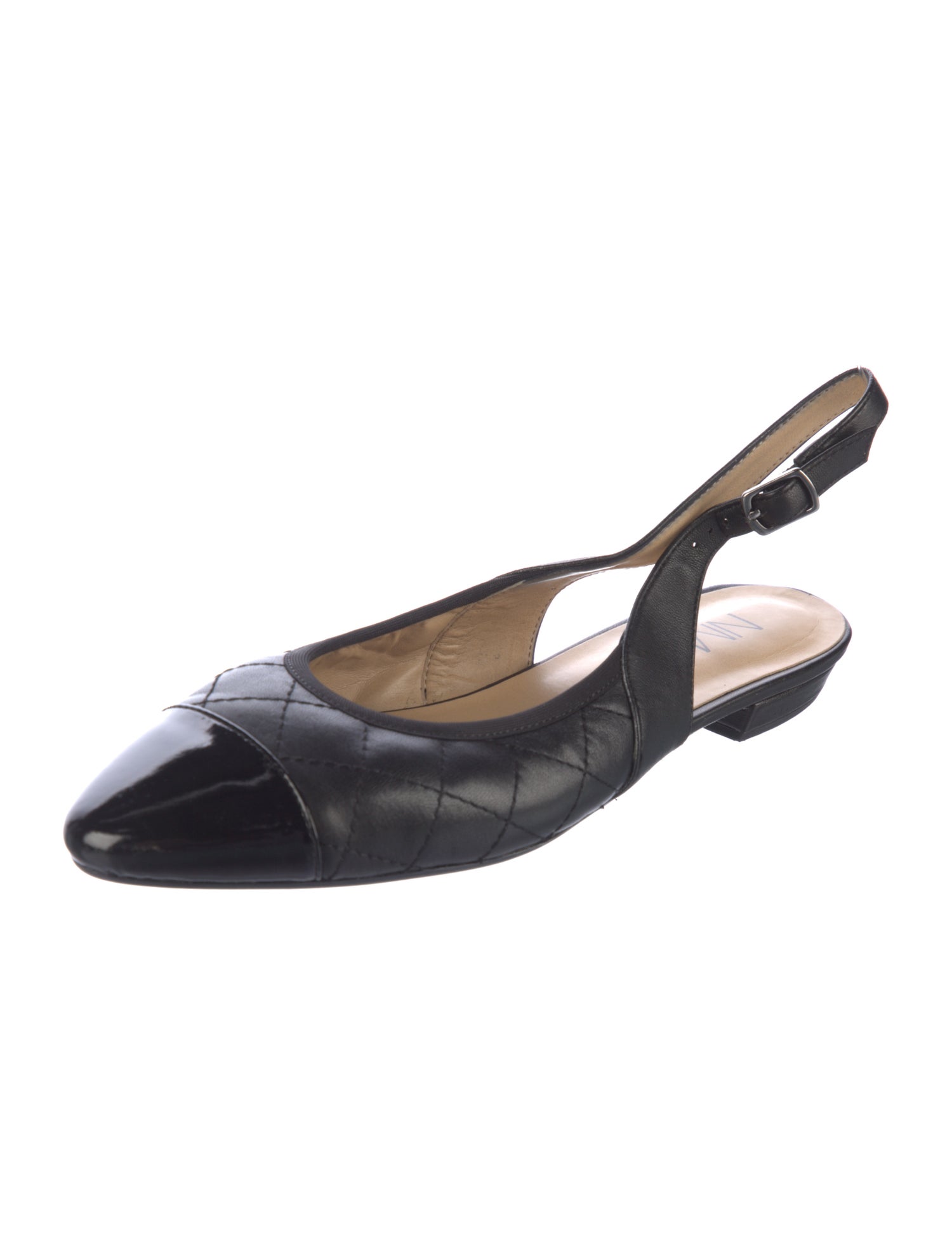 Neiman Marcus Leather Slingback Flats